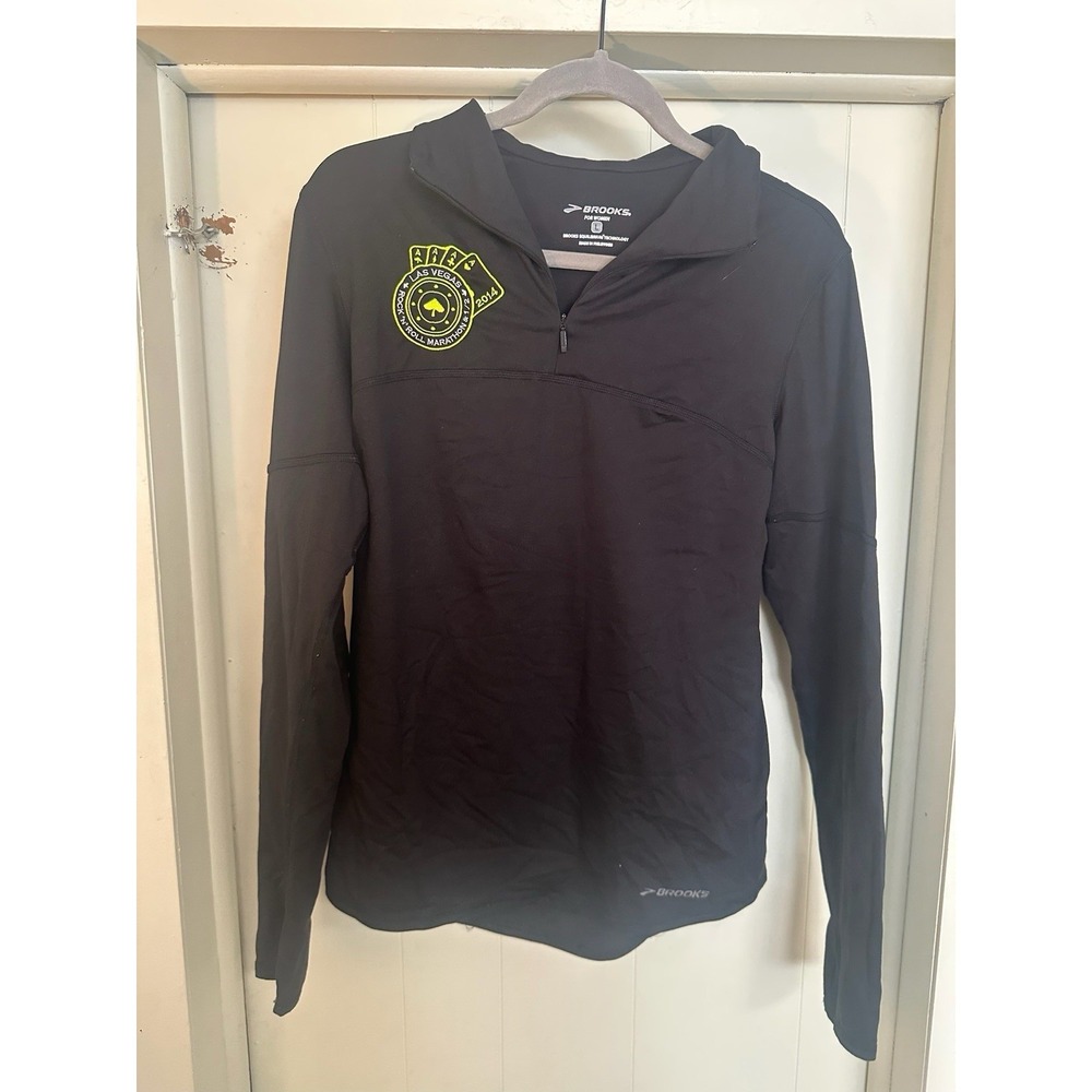 Womens Black Brooks Las Vegas 2014 Rock n Roll Marathon Quarter Zip Size Large